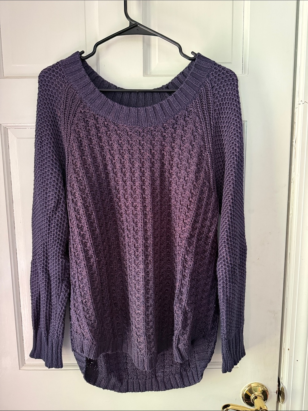 Calvin Klein Jeans Violet Cable-Knit Crewneck Sweater